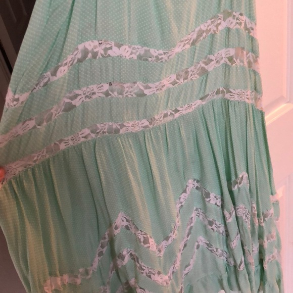 Mint Lace and dots Bohemian top - Picture 2 of 5